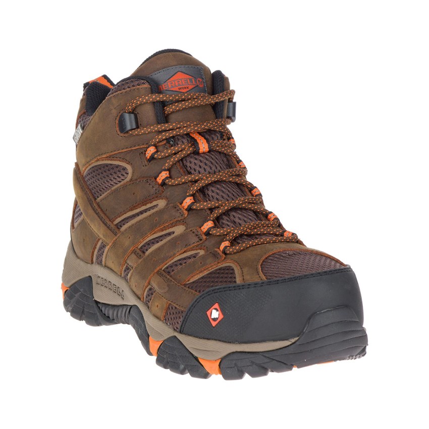 Bottes de Securite Merrell Moab Vertex Mid Waterproof Comp Toe Marron Homme | Y.T.BRLC